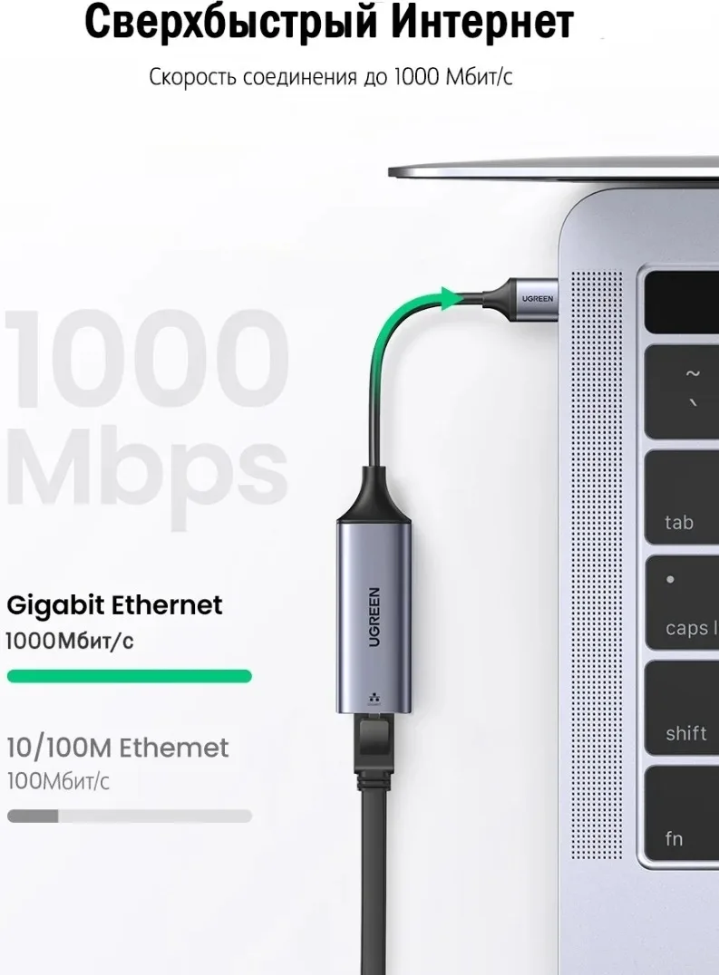 Кабель-конвертер UGREEN CM209 USB to RJ45