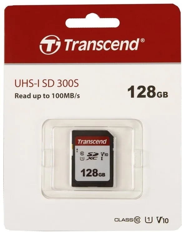 Карта памяти Transcend SD 128GB Class 10 U3 TS128GSDC300S