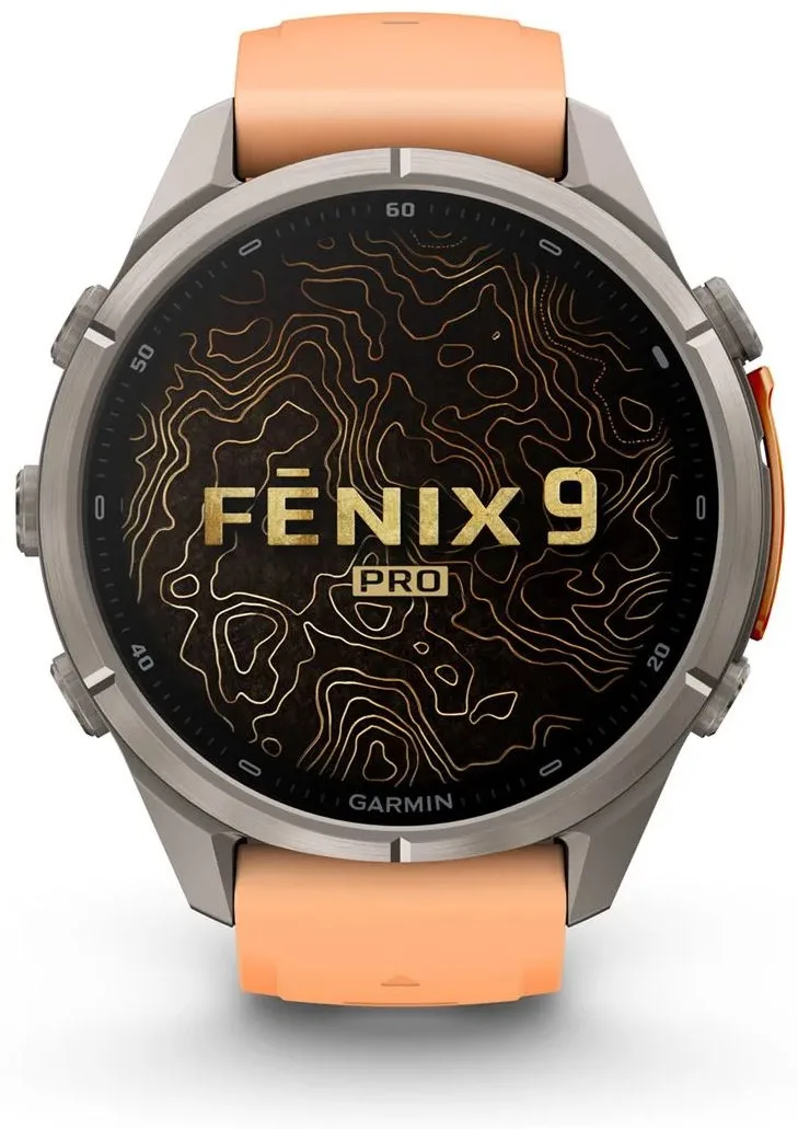 Смарт-часы Garmin Fenix 9 Pro 43 мм серебристый-оранжевый (04335-01)