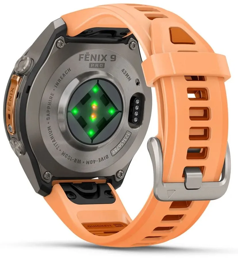 Смарт-часы Garmin Fenix 9 Pro 43 мм серебристый-оранжевый (04335-01)