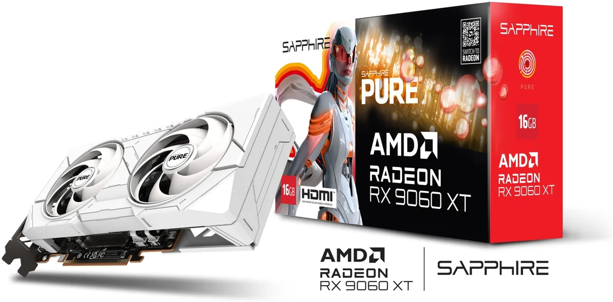 Видеокарта SAPPHIRE PURE AMD RADEON RX 9060 XT GAMING OC 16GB