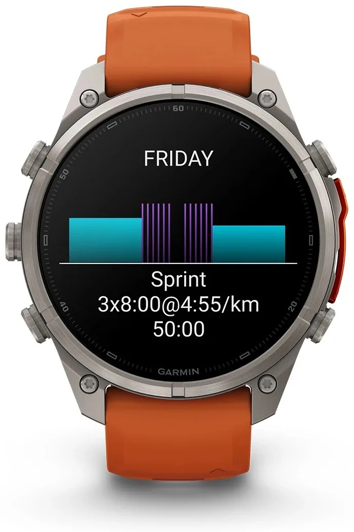 Смарт-часы Garmin Fenix 9 Pro 47 мм серебристый-оранжевый (04336-01)